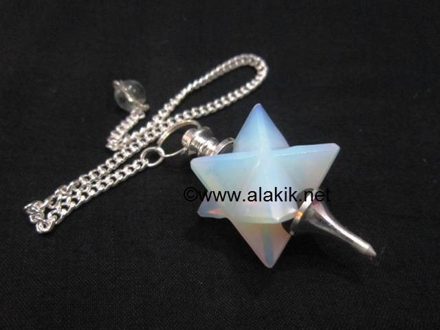 Picture of Opalite Merkaba Metal Mounted Pendulum