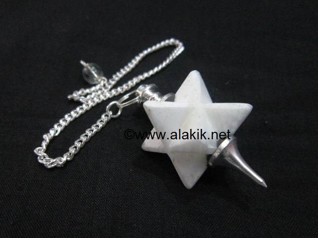 Picture of Scolecite Merkaba Metal Mounted Pendulum