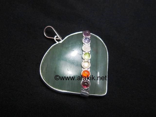 Picture of Green Aventurine Chakra Heart shape Ring Pendants