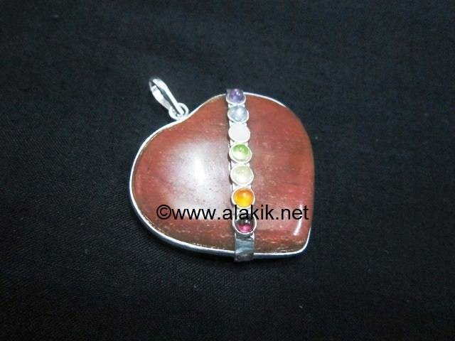 Picture of Peach Aventurine Chakra Heart shape Ring Pendants