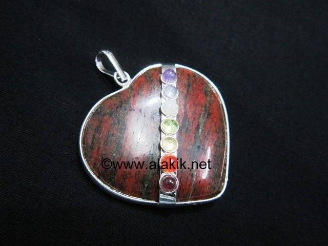 Picture of Unakite Chakra Heart shape Ring Pendants