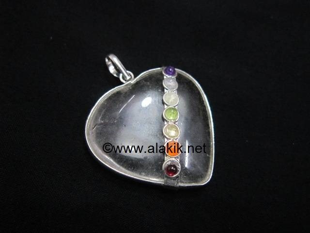 Picture of Crystal Quartz Chakra Heart shape Ring Pendants