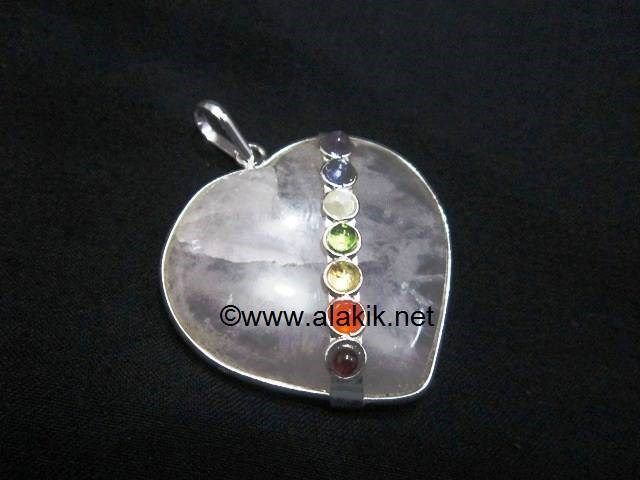 Picture of Rose Quartz Chakra Heart shape Ring Pendants