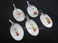 Picture of Chakra Chips Selenite Oval Ring Pendant