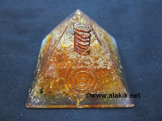 Picture of Amber Orgone Pyramid Copper Coil