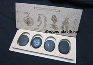 Picture of Black Obsidian Emboss USUI palmstone Set with Laser itch Box