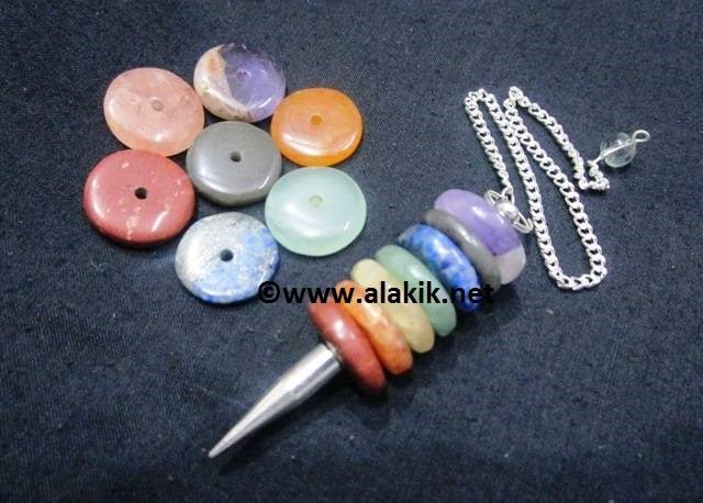 Picture of Silver Chakra pointed Donut Pendulum