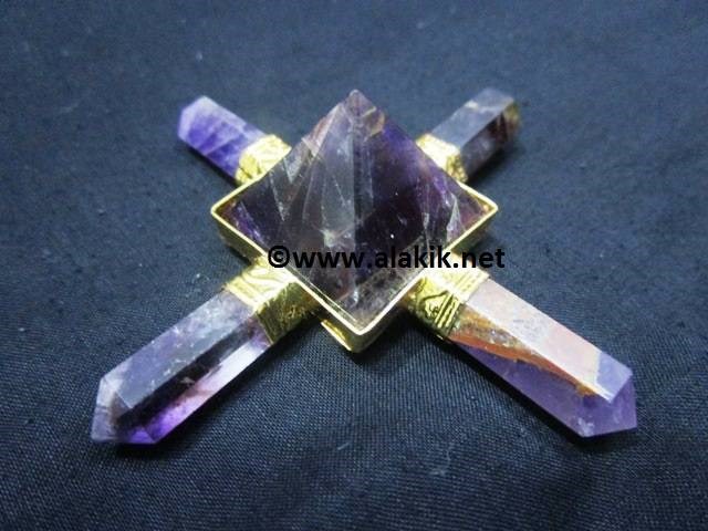 Picture of Gold Plated Amethyst Pyramid Generator