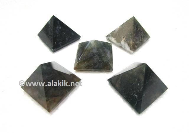Picture of Moss Agate Pyramids 22-28mm