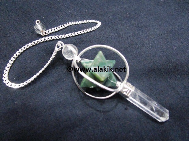 Picture of Bloodstone Spinning  Merkaba Pendulum