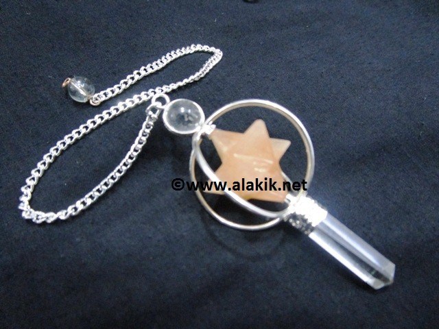 Picture of Orange Jade Spinning  Merkaba Pendulum
