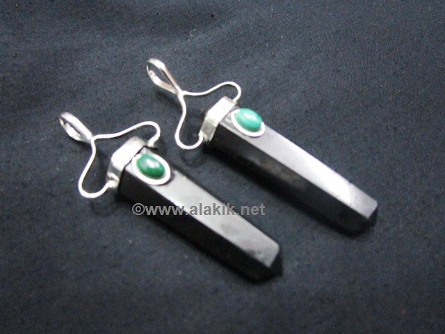 Picture of Black Tourmaline with Malakite Dpoint pendant