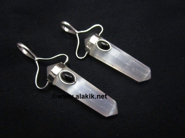 Picture of Selenite with Black Tourmaline Dpoint pendant