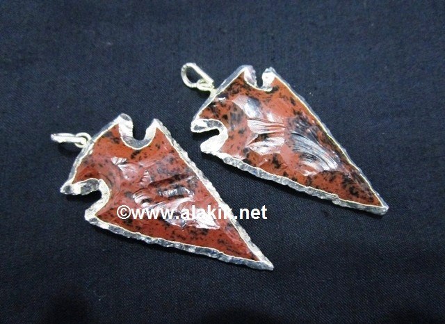 Picture of Mahogany Obsidian 2inch Silver Electroplated Arrowhead Pendant