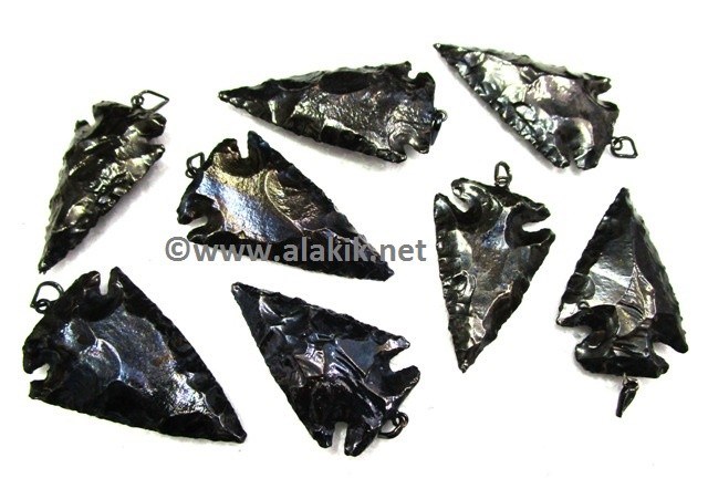 Picture of Gunmetal 2inch Arrowhead Electro plated Pendants