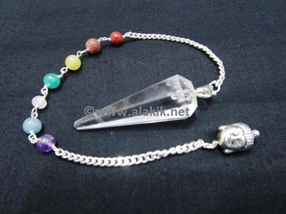 Picture of Crystal 6 Facet pendulum with Chakra Buddha Chain