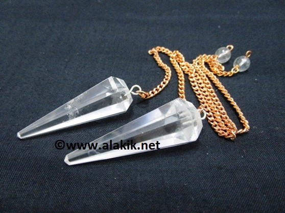 Picture of Crystal 6 Facet Pendulum with Copper Chain
