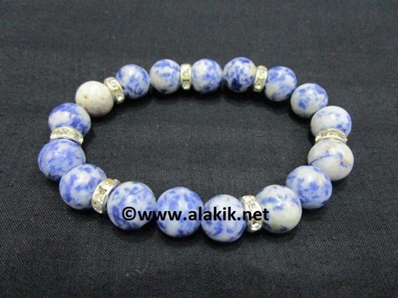 Picture of Sodalite 10 mm Bracelet with Diamond Ring