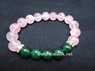 Picture of Rose Quartz 10mm Heart Chakra Bracelet with Diamond Ring, Picture 1