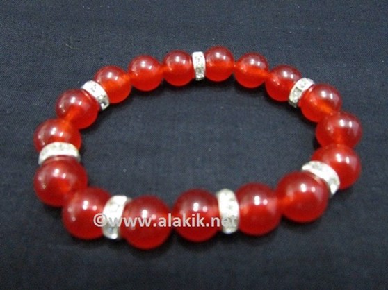 Picture of Red Onyx 10mm Bracelet with Diamond Ring