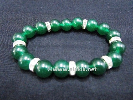 Picture of Green Onyx 10mm Bracelet with Diamond Ring