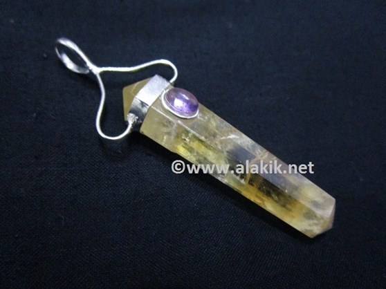 Picture of Citrine with Amethyst Dpoint pendant