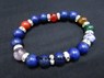 Picture of Lapis Lazuli Chakra 10mm Elastic Bracelet with Diamond ring, Picture 1