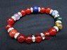 Picture of Red Carnelian Chakra 10mm Elastic Bracelet with Diamond ring, Picture 1
