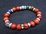 Picture of Red Jasper Chakra 10mm Elastic Bracelet with Diamond ring, Picture 1