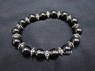 Picture of Black Obsidian 10mm Elastic Bracelet with Tire Bead, Picture 1