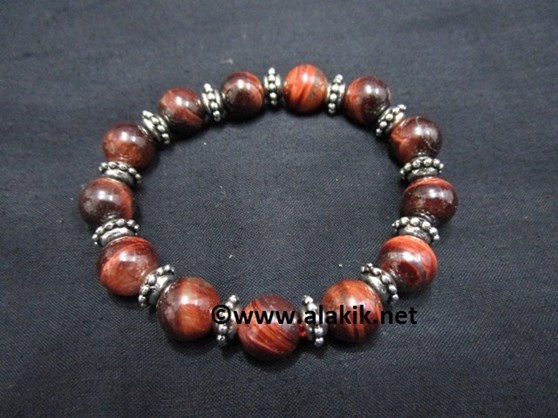 Picture of Red Tiger 10mm Elastic Bracelet with Tire Bead