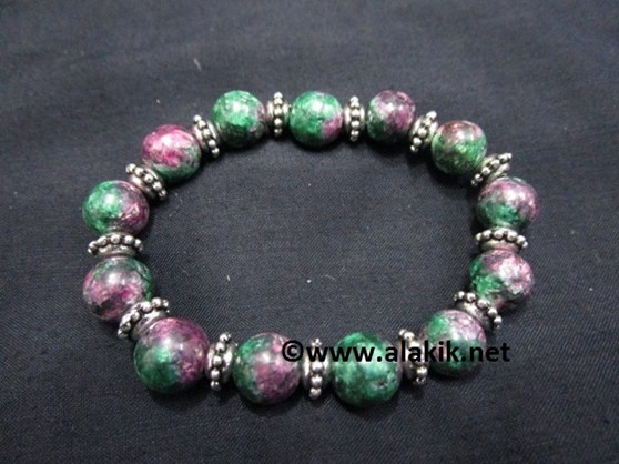 Picture of Ruby Fuchsite 10mm Elastic Bracelet with Tire Bead