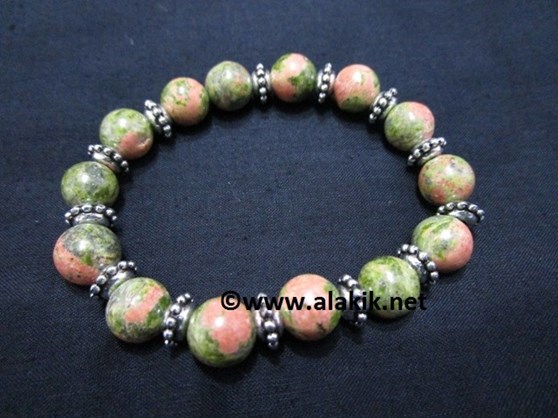 Picture of Unakite 10mm Elastic Bracelet with Tire Bead