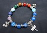 Picture of Blue Onyx Chakra 10mm Elastic Bracelet with Charms, Picture 1