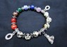 Picture of Dalmatian Jasper Chakra 10mm Elastic Bracelet with Charms, Picture 1