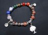 Picture of Mahogany Obsidian Chakra 10mm Elastic Bracelet with Charms, Picture 1