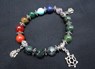 Picture of Moss Agate Chakra 10mm Elastic Bracelet with Charms, Picture 1