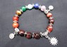 Picture of Red Tiger Chakra 10mm Elastic Bracelet with Charms, Picture 1