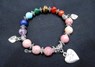 Picture of Rhodochrosite Chakra 10mm Elastic Bracelet with Charms, Picture 1