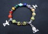 Picture of Unakite Chakra 10mm Elastic Bracelet with Charms, Picture 1