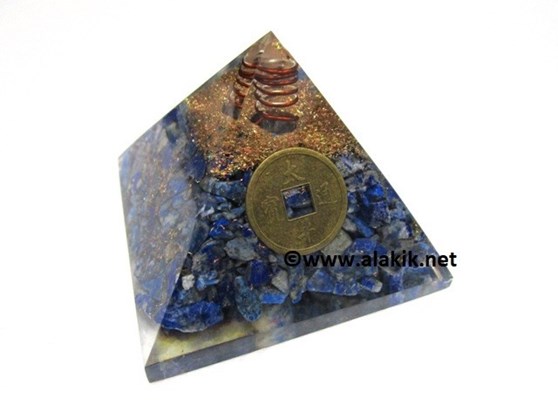 Picture of Lapis Lazuli Orgone Pyramid With Fenghui Coin