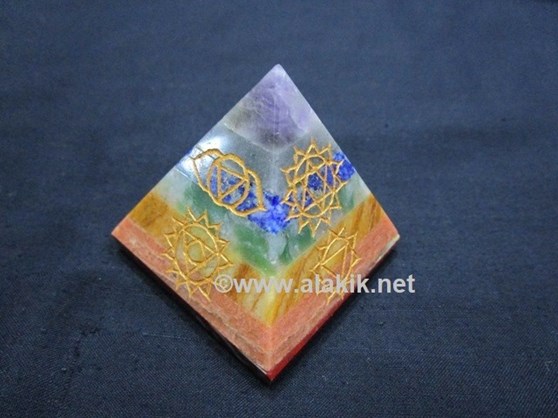 Picture of Bonded Chakra Engraved Pyramid