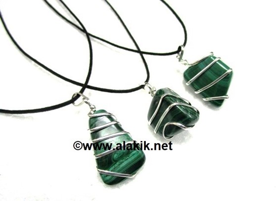 Picture of Malakite Wire Wrapped Pendants