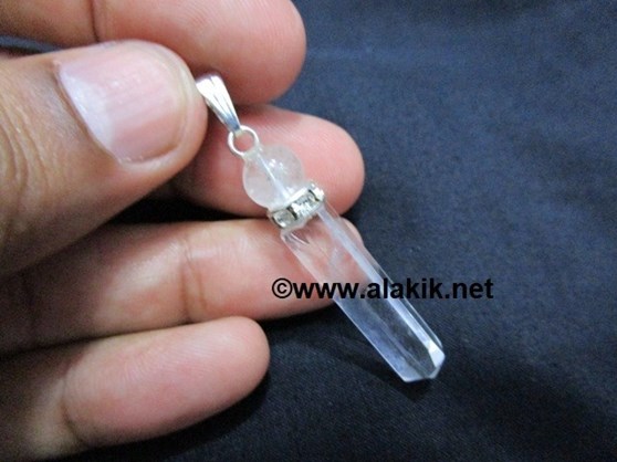 Picture of Crystal Quartz Pencil Pendant with Diamond Ring & Crystal Ball