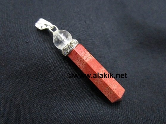 Picture of Red Jasper Pencil Pendant with Diamond Ring & Crystal Ball