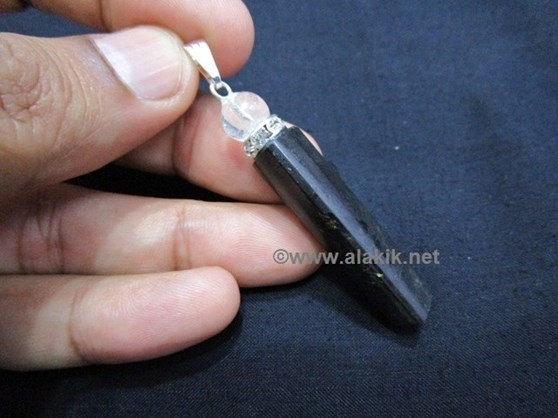 Picture of Black Agate Pencil Pendant with Diamond Ring & Crystal Ball