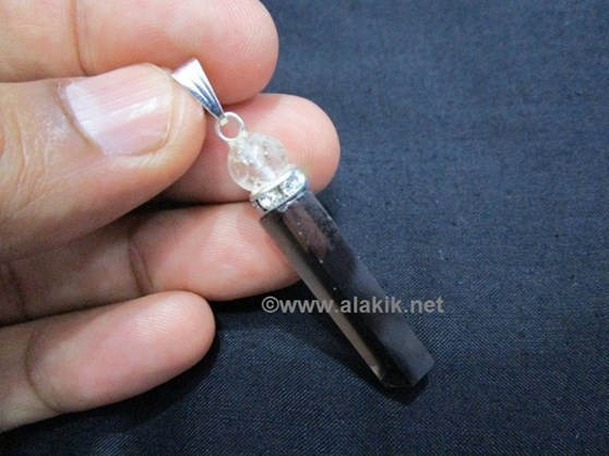 Picture of Black Obsidian Pencil Pendant with Diamond Ring & Crystal Ball