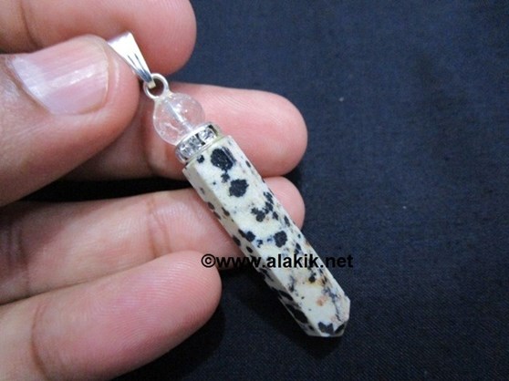 Picture of Dalmation Jasper Pencil Pendant with Diamond Ring & Crystal Ball