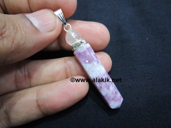 Picture of Lepidolite Pencil Pendant with Diamond Ring & Crystal Ball