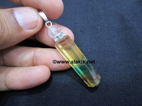 Picture of Mulit Flourite Pencil Pendant with Diamond Ring & Crystal Ball